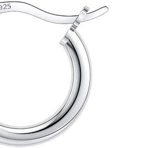925 Sterling Silver Hypoallergenic Hoop Earrings 10MM-25MM | Elegant Unisex Gift